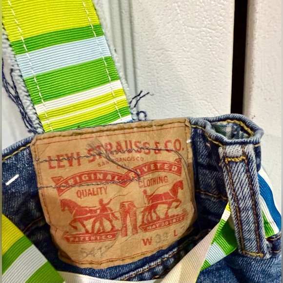 Vintage Distressed Levi’s Jean Shoulder / Tote Handbag Handmade Boho - Picture 7 of 11